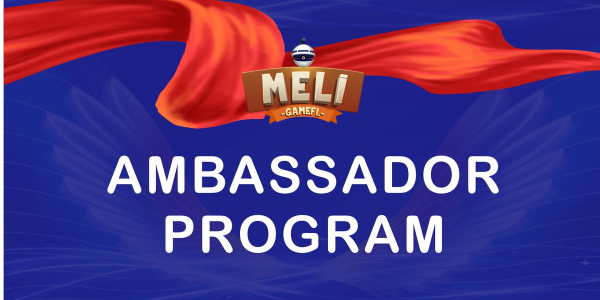 💪Meli.games Ambassador Program💪
To Join
✅Like RT Follow @0xMeliGames 
✅Tag friends
✅Join t.me/meli_games
✅Join discord.com/invite/bJ25wMN…
✅Fill out the form docs.google.com/forms/d/e/1FAI…
🎮Read More: link.medium.com/FXaA05fUDlb 
#Recruitment #Ambassador #Metaverse