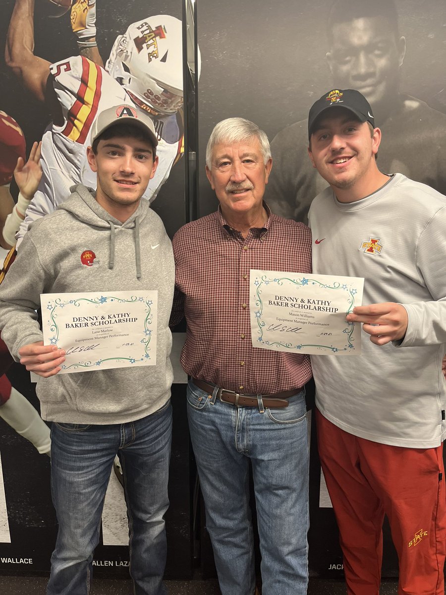 Congrats to <a href="/marlowlane12/">Lane Marlow</a> and <a href="/MasonnWilliamss/">Mason</a> on receiving this years Denny and Kathy Baker Scholarship!

This scholarship is given to our two hardest working football student managers! Congrats Lane and Mason!

🌪🏈🚨