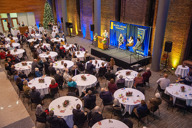 StScholastica's tweet photo. Last night, we announced the public phase of our capital campaign: "A Second Century of Saints: Believe. Belong. Transform." For more information about each goal and to follow along, visit https://t.co/MKLWg3sxBc. 
#stscholastica #saintsnation #futuresaints #duluth https://t.co/OLs4xBhD74