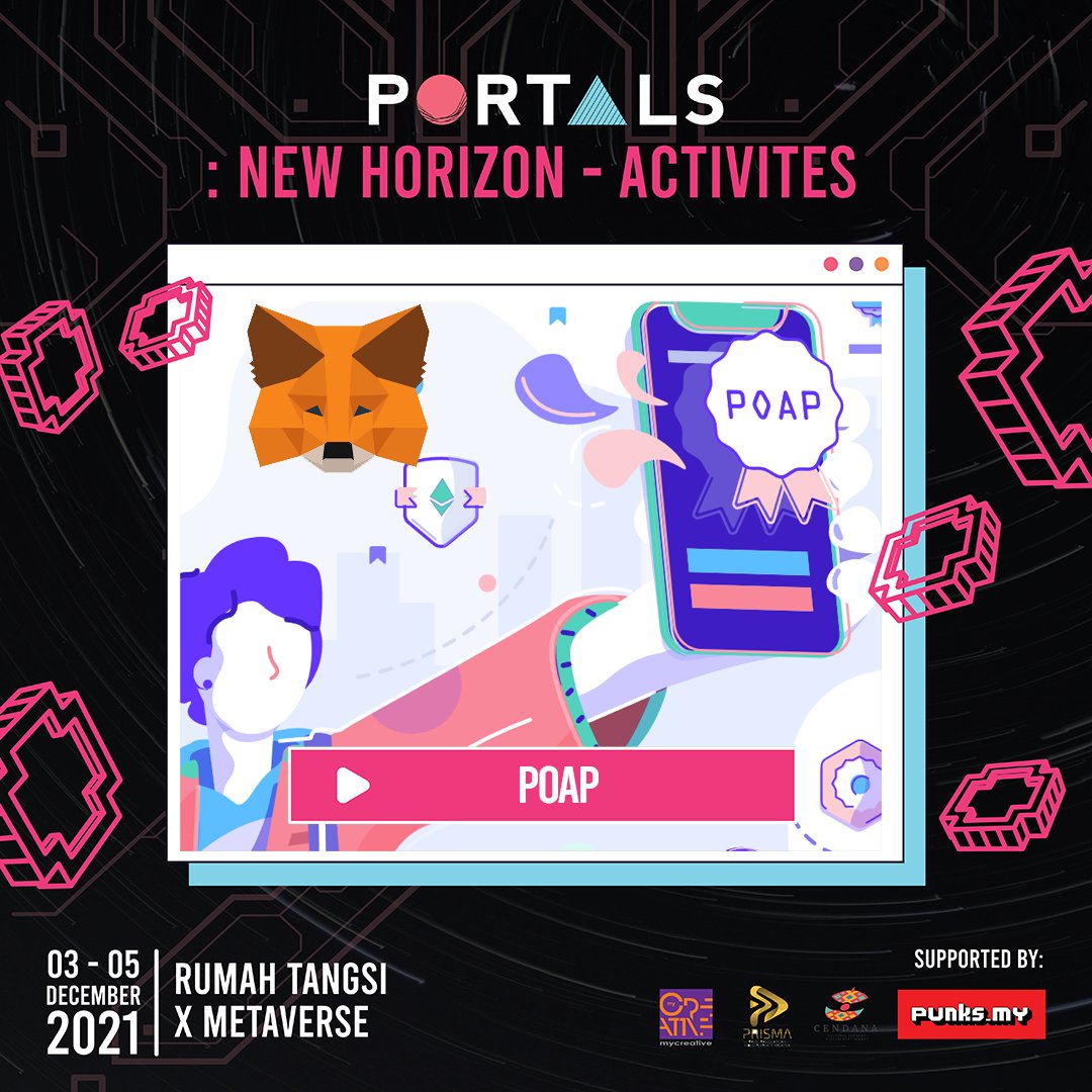 PortalsHorizon's tweet photo. While you're with us, don't forget to collect our own POAP, it's a digital collectible created as a NFT (non-fungible token) powered by the blockchain. It enables a new way of keeping long-lasting records of life experiences. So basically, it's the The bookmarks of your life. https://t.co/xWf8nKoXZK