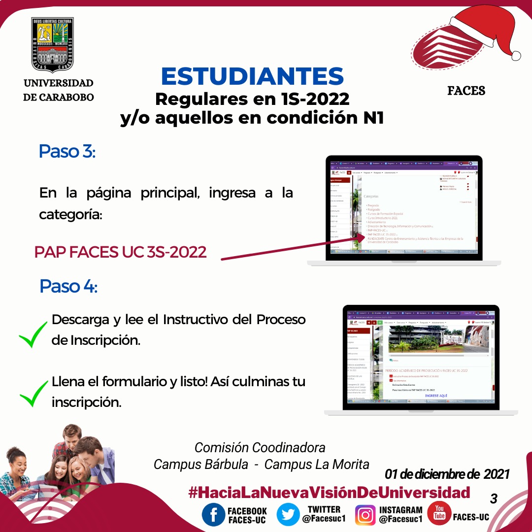 facesuc1's tweet photo. Estudiantes regulares del 1S-2022 y aquellos en condición N1 interesados en participar en el PAP FACES UC 3S-2022.

Ya puedes realizar tu proceso de inscripción 👩🏻‍💻👨🏻‍💻

Dr. Benito Hamidian
Decano https://t.co/d4BaBrwTC4
