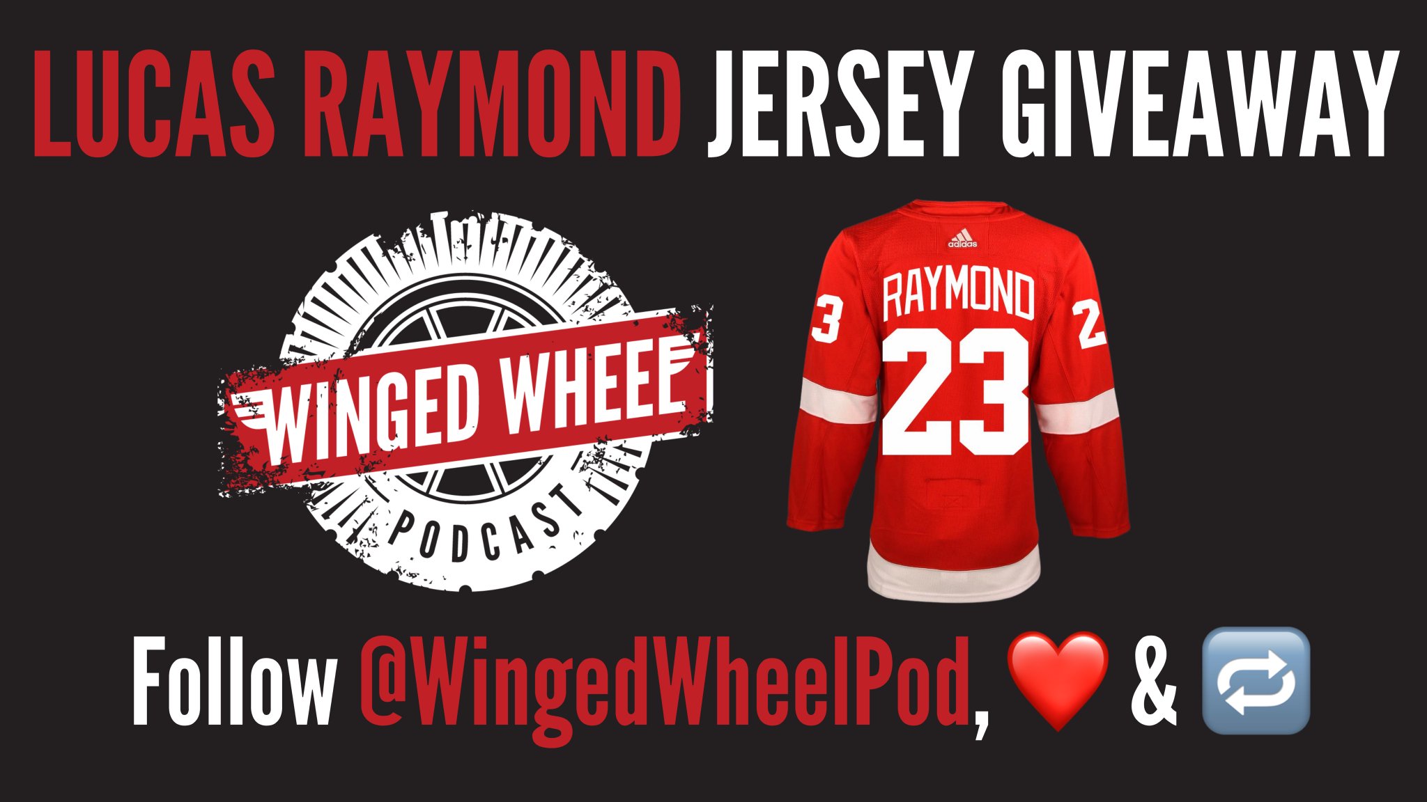 Winged Wheel Podcast on X: 🚨 LUCAS RAYMOND JERSEY GIVEAWAY 🐙 To  celebrate the newest NHL Rookie of the Month We're giving away a LUCAS  RAYMOND Detroit Red Wings jersey! 👀 To