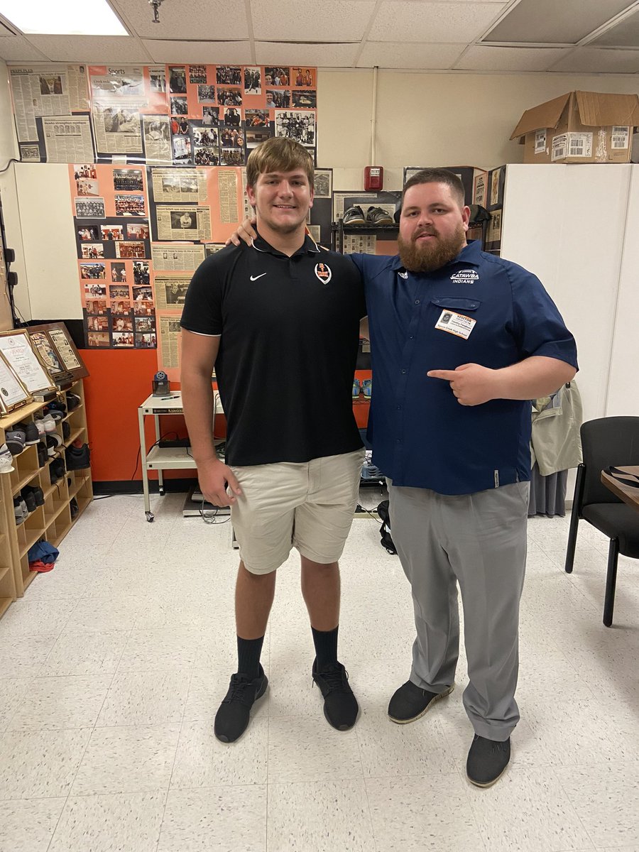 Colink56's tweet photo. Thank you @CatawbaFootball for visiting today. It was great to see and talk to you in person @CoachPang. 
@SCHawksFootball https://t.co/gQTRSW64id