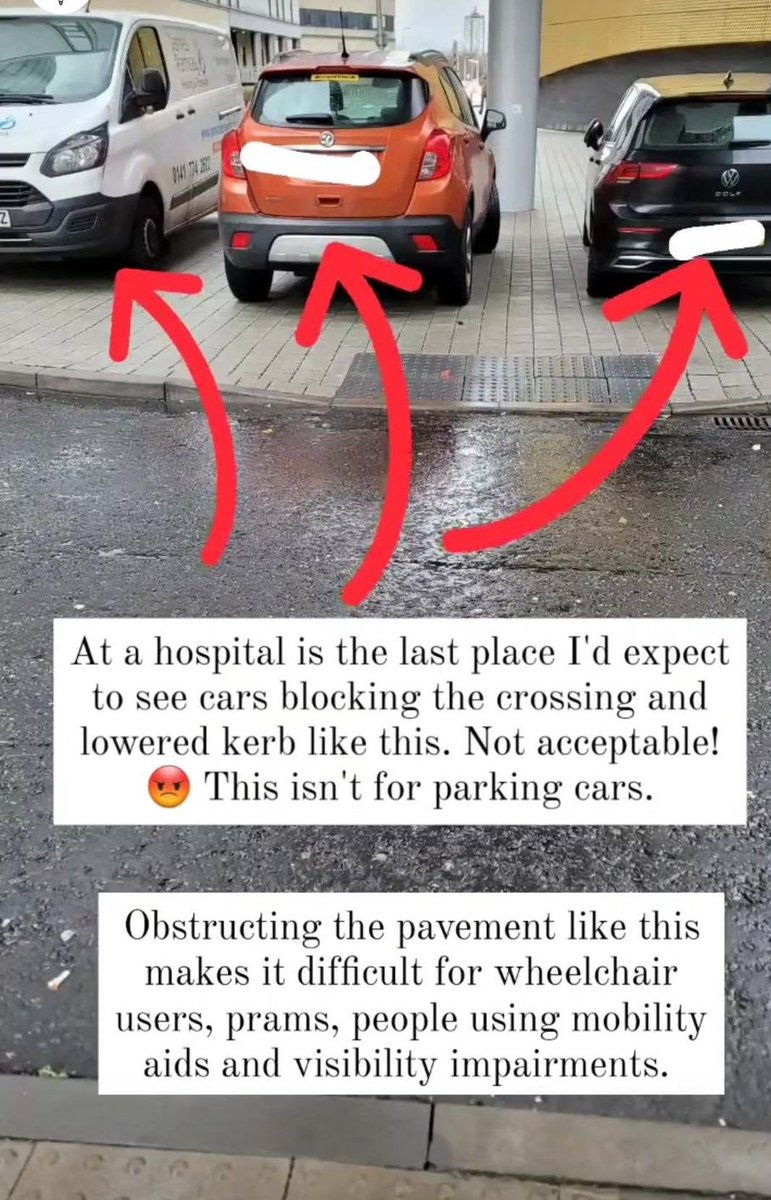 Simplyemma2's tweet photo. This isn't acceptable anywhere. But this is what I saw yesterday at Queen Elizabeth University Hospital Glasgow @NHSGGC while trying to make my way from one appt at one end of the hospital grounds to a #wheelchair clinic appointment at the other end of the hospital. 1/3

#NHSGGC https://t.co/S90NCZMq92