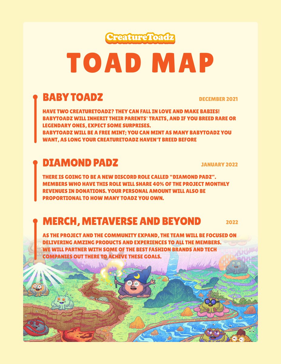 CreatureToadz's tweet photo. We have updates on our Toadmap!🐸🗺

CROAK https://t.co/iLy8D12daQ