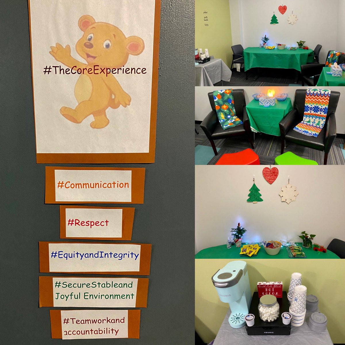 STwiford2006's tweet photo. December is the month of exploring our Core Values in fun and engaging ways. Be on the look out for sightings with #coreexperience @GreenBayECC #d187together #d187strong #d187juntos Here is our relaxation station for teachers free hour…. #securesafeandjoyfulenviroment https://t.co/A5xncdAakn