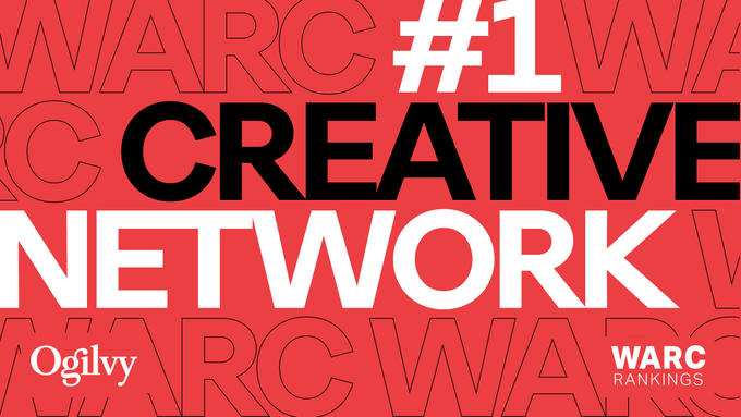 The <a href="/Ogilvy/">Ogilvy</a> Network has topped the <a href="/WARCEditors/">WARC</a> Creative 100 list as the most awarded network for creativity in the world!
 
Ogilvy Sydney was also ranked 19th most creative agency and 7th most effective agency globally 🤯
 
Huge congrats to our clients, partners and teams!