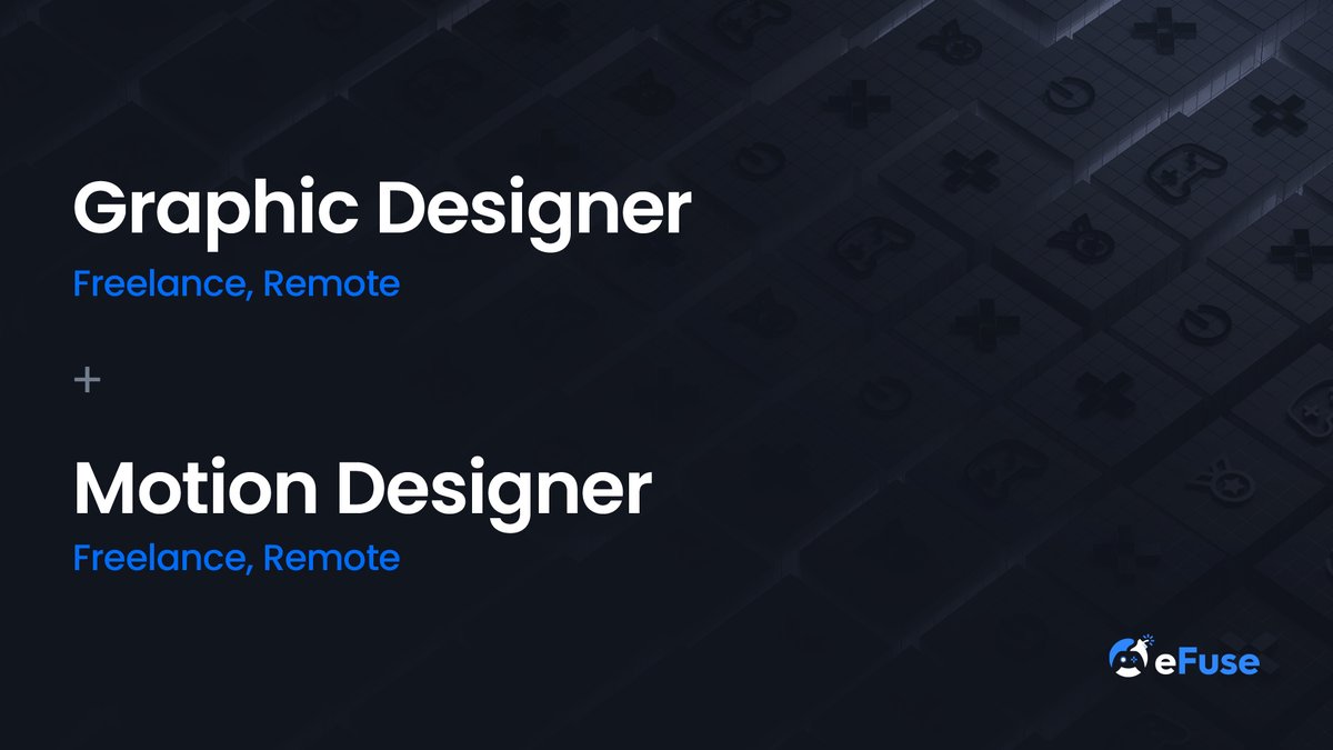 Come join our design team at <a href="/eFuse/">eFuse</a>!

Two spots open. Esports design experience required. Might even end up upgrading these spots to full time as our workload ramps up. 

✒️ Graphic Designer:
efuse.gg/o/freelance-gr…

🎞️ Motion Designer:
efuse.gg/o/freelance-mo…