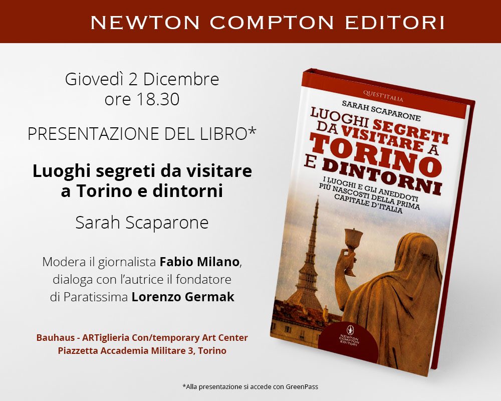 Domani 2 dicembre alle ore 18:30 presento il mio libro su #Torino edito da <a href="/NewtonCompton/">NewtonComptonEditori</a> . Dove? In piazzetta Accademia Militare 3 con #fabiomilano e #lorenzogermak <a href="/Paratissima/">Paratissima</a>