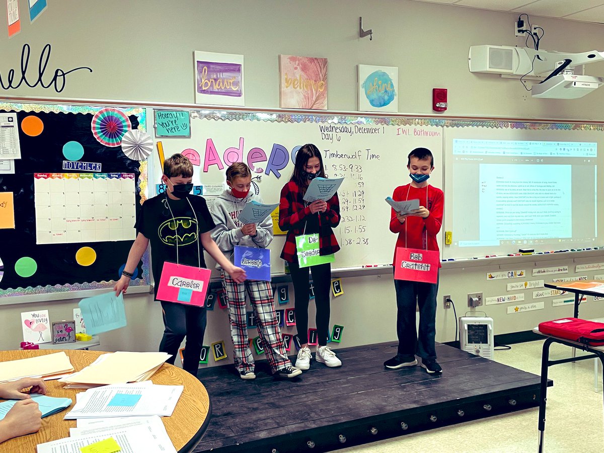 7th grade students did amazing with reader’s theater over the past couple of days! They loved acting out parts from A Christmas Carol on our classroom stage! <a href="/SpringhouseMS/">Springhouse MS</a> #ourbestsms