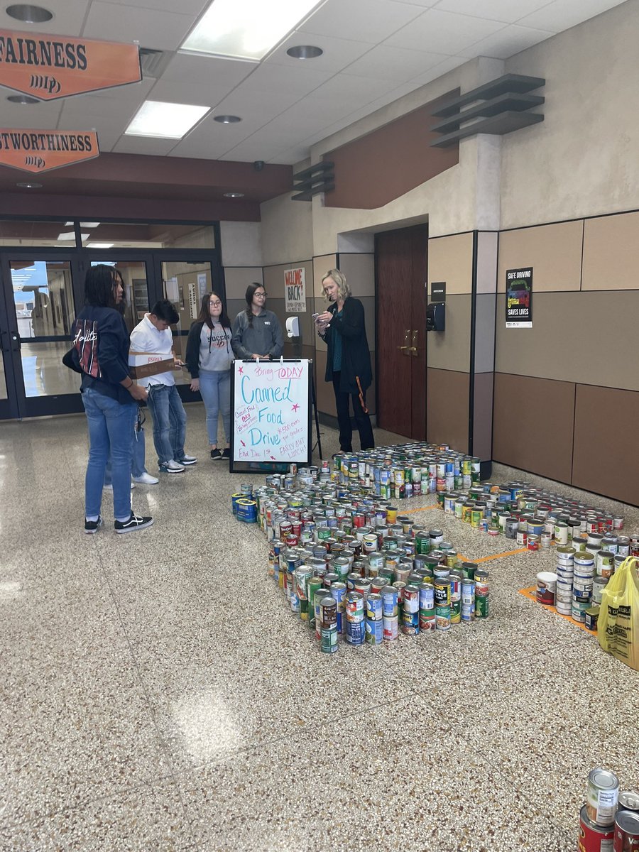 dhs_together's tweet photo. What???? DHS just brought in over 3200 cans of food for the Food Drive!!! #seniorswin #freshman2nd #juniors3rd #amazingjob #feedingourcommunity thank you @dumashstx @DumasISD https://t.co/pe9xWQfuKW
