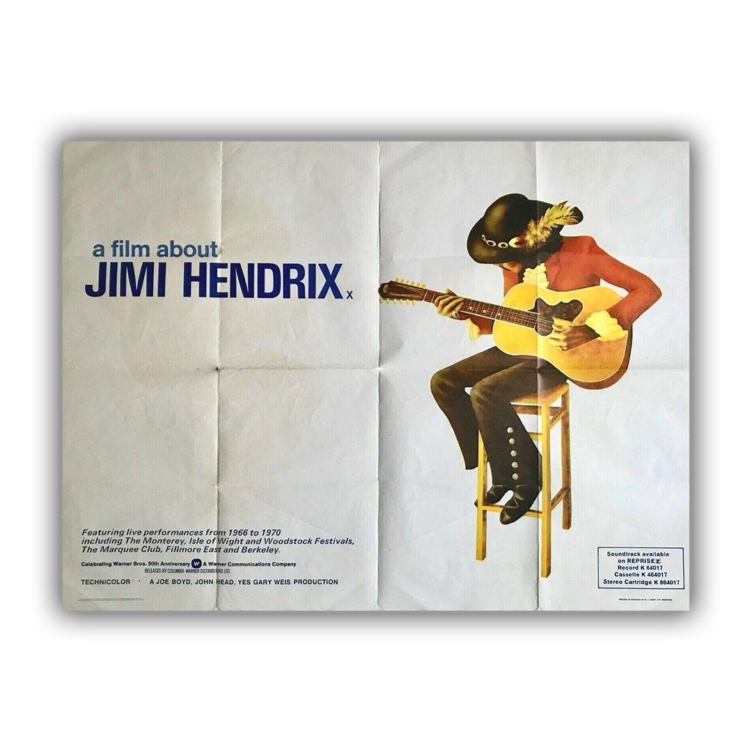 In 1973, Warner Bros. released the first biography of Jimi Hendrix titled A FILM ABOUT JIMI HENDRIX. In promoting the film, various posters for theatrical showings and the Soundtrack album were released. Check out these collectible examples.  #JimiHendrix #Collectors #Posters