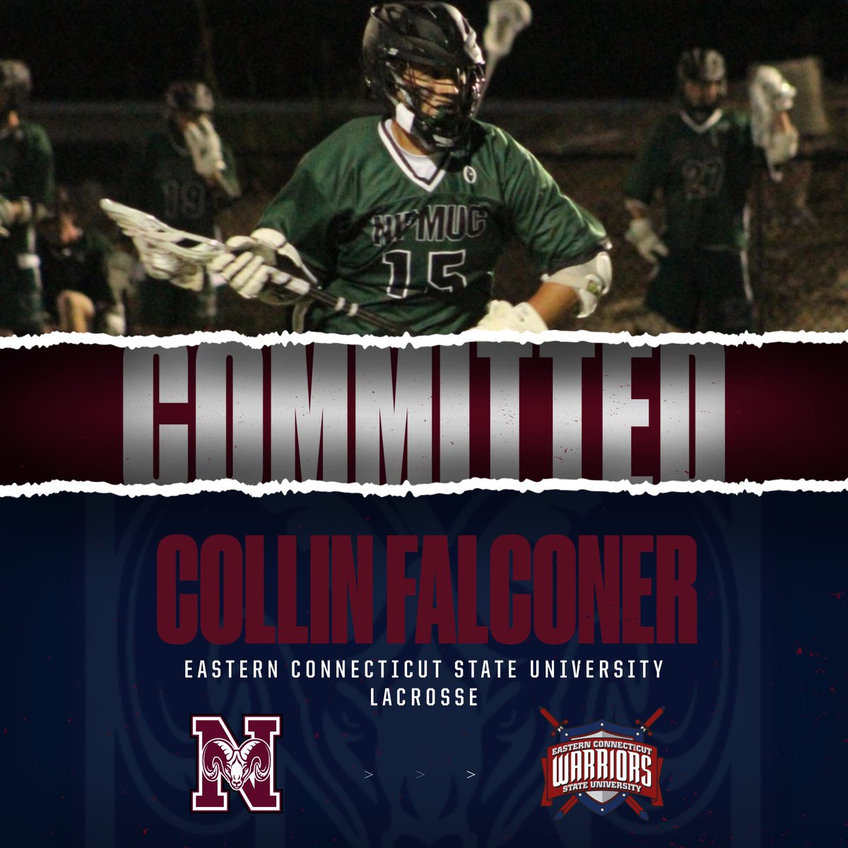 NBRamsAthletics's tweet photo. Congratulations to Collin Falconer (@Collin_falconer) on his commitment to play Lacrosse at Eastern Connecticut State University! 
@Nipmuclaxcoach @NHSRAMSLAX https://t.co/kBl4G8xar7