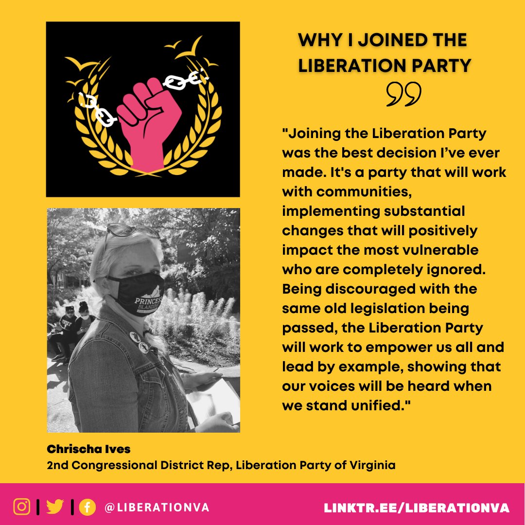 Member spotlight time! Interested in learning more about membership? Sign up here: liberationparty.org/get-involved
