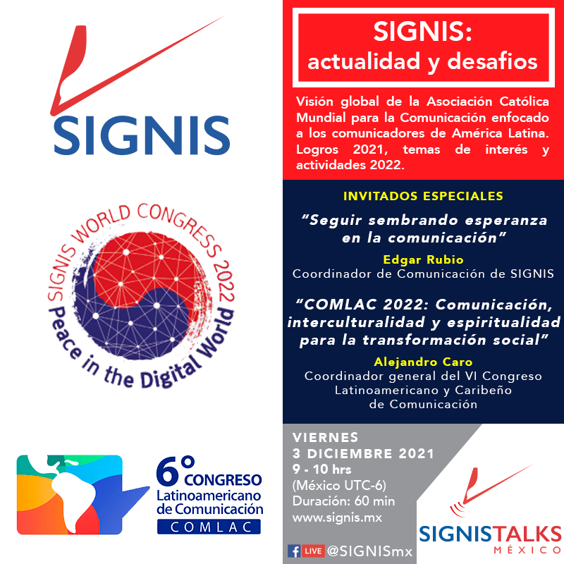 SignisMX's tweet photo. #SIGNISTALKS Visión global @SIGNIS, la Asociación Católica Mundial para la Comunicación, enfocado a los #comunicadores de #AmericaLatina
🗓 3 dic @ 9 hrs 🇲🇽
➡ https://t.co/ZGzOuYJZ7G https://t.co/NUZUOxum7i