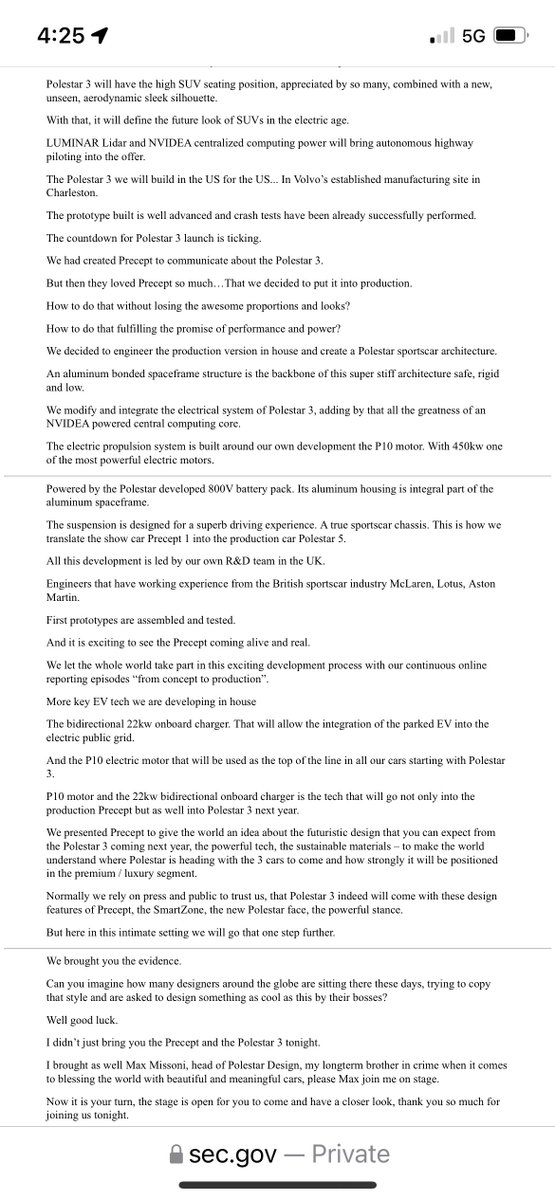 $GGPI / <a href="/PolestarCars/">Polestar</a> transcript from tonight. Talking about the Polestar 3 here 👀🔋🚙