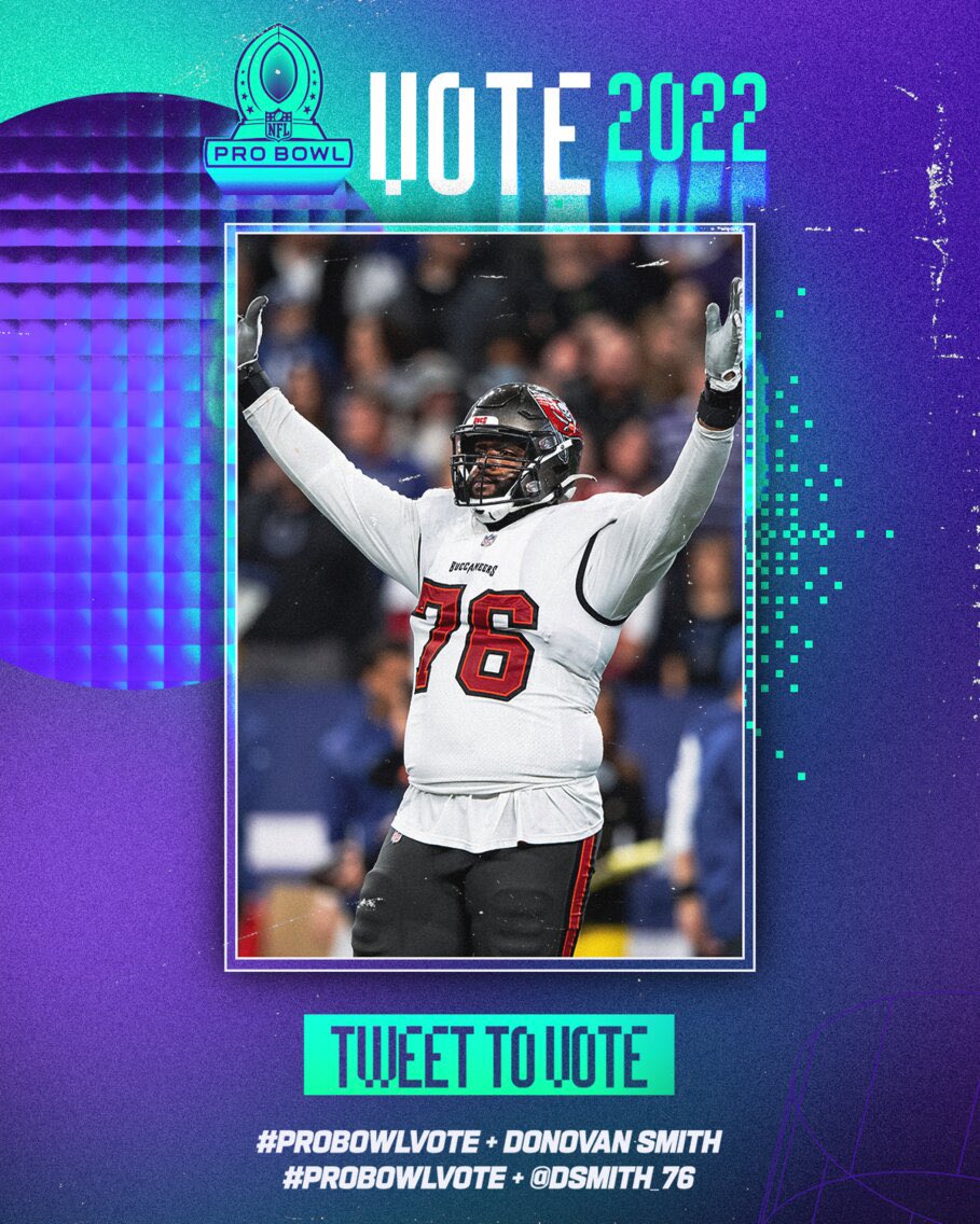 Tweet to Vote” for your Pro Bowl selection starting TODAY! Tweet or Retweet posts with any of the below hashtags! 1 Retweet = 1 Pro Bowl Vote #ProBowlVote  #DonovanSmith #ProBowlVote #DonovanSmith #ProBowlVote <a href="/DSmith_76/">Donovan Smith</a> Let’s Go Vote! #WeAre #GoBucs #Highway76 #CalmFlexin #NFL