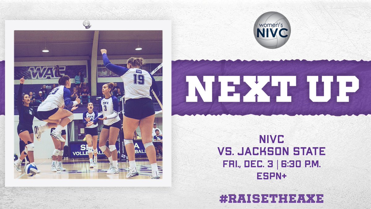SFA_Volleyball's tweet photo. Get to Shelton! 😈

📍Shelton Gym
🆚 Jackson State
📆 Fri., Dec. 3
⌚6:30 p.m.
🎟️ https://t.co/JvDNNfXHLF

#AxeEm
#RaiseTheAxe https://t.co/SvEFCa1vVl