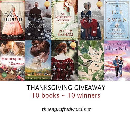 Do you love #Christianfiction? You still have time to enter our annual 10 BOOK GIVEAWAY! theengraftedword.net/2021-thanksgiv… @KCambronAuthor <a href="/pepperbasham/">Pepper Basham</a> <a href="/JnellCiesielski/">J'nell Ciesielski</a> @LBentonAuthor @JanineRosche