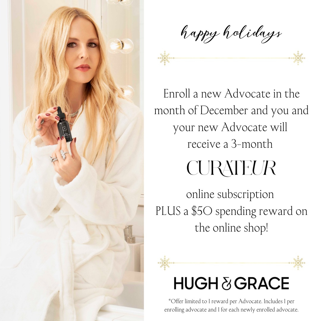 hughandgrace's tweet photo. As a special holiday gift to our incredible Advocates, Rachel Zoe is partnering with us to offer something EXTRA special this holiday season. 🤩

Anyone who enrolls a new Advocate in the month of December receives a 3-month @curateur online subscription plus a $50 spending rewa https://t.co/puolEcpnek