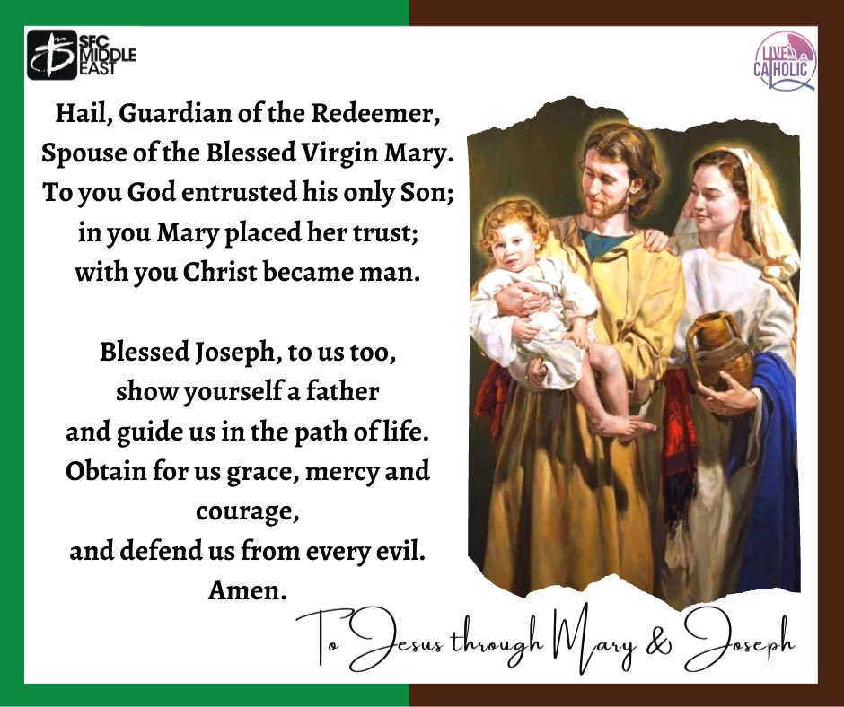 SFCMiddleEast's tweet photo. St. Joseph, pray for us! ❤️😇 https://t.co/LY0Gx1nrhX