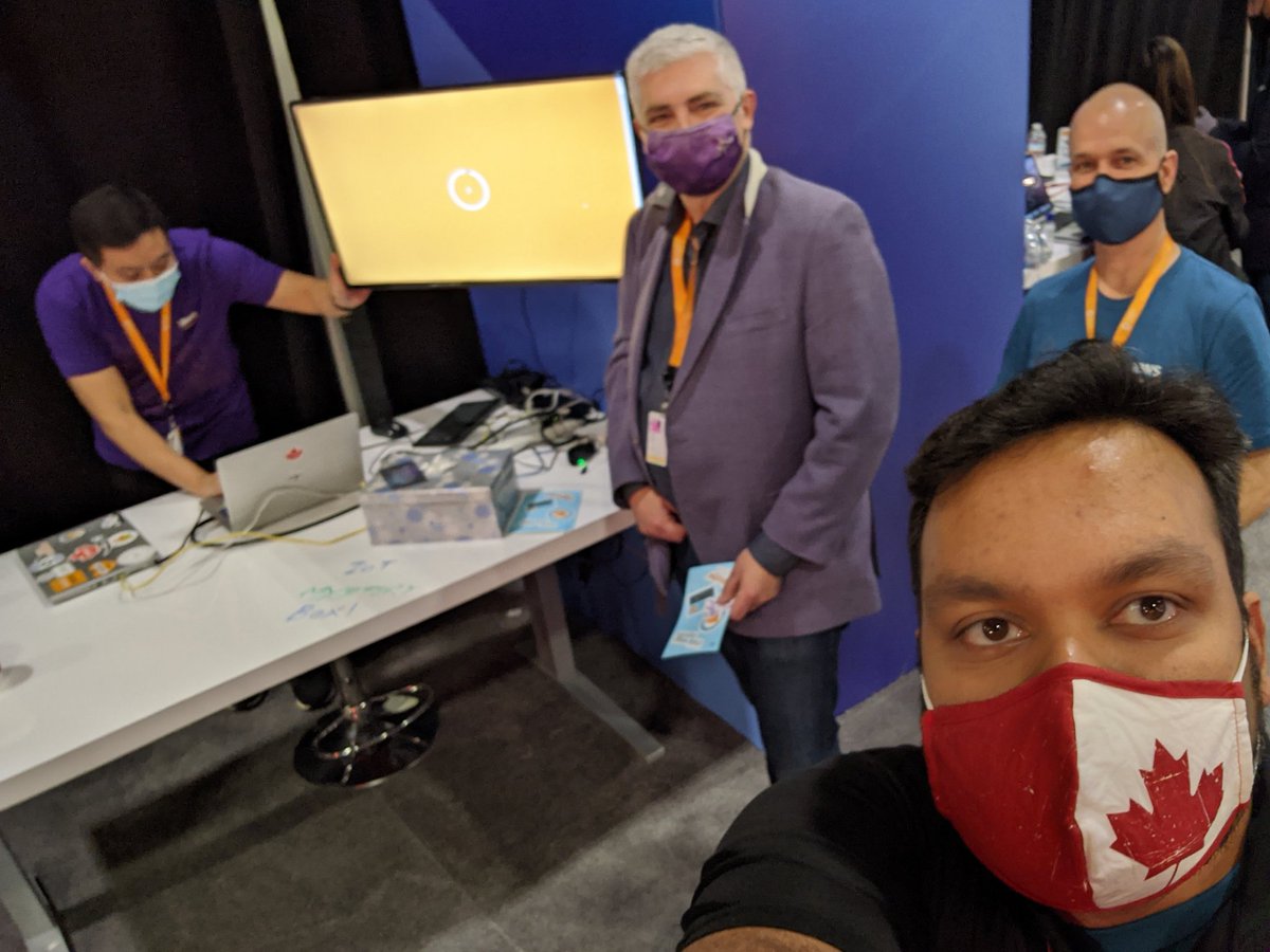 NayefMKhan's tweet photo. Thank you @jeffbarr for dropping by our #reinvent2021 #buildersfair booth, and encouraging us with those custom stickers! https://t.co/KPfEoYUo1a