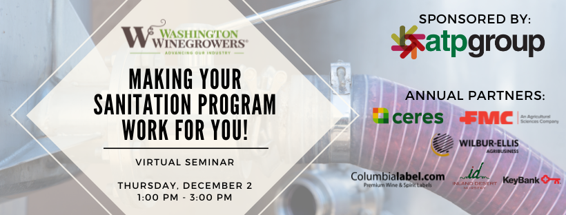 LAST CHANCE: Don't miss Winery Sanitation Webinar TOMORROW from 1pm to 3pm.
Tailored specifically to wineries, Winery Sanitation Webinar satisfies the FDA food safety training requirements.
Register now and receive a certificate of completion after!
wawinegrowers.org/events/EventDe…
#wine