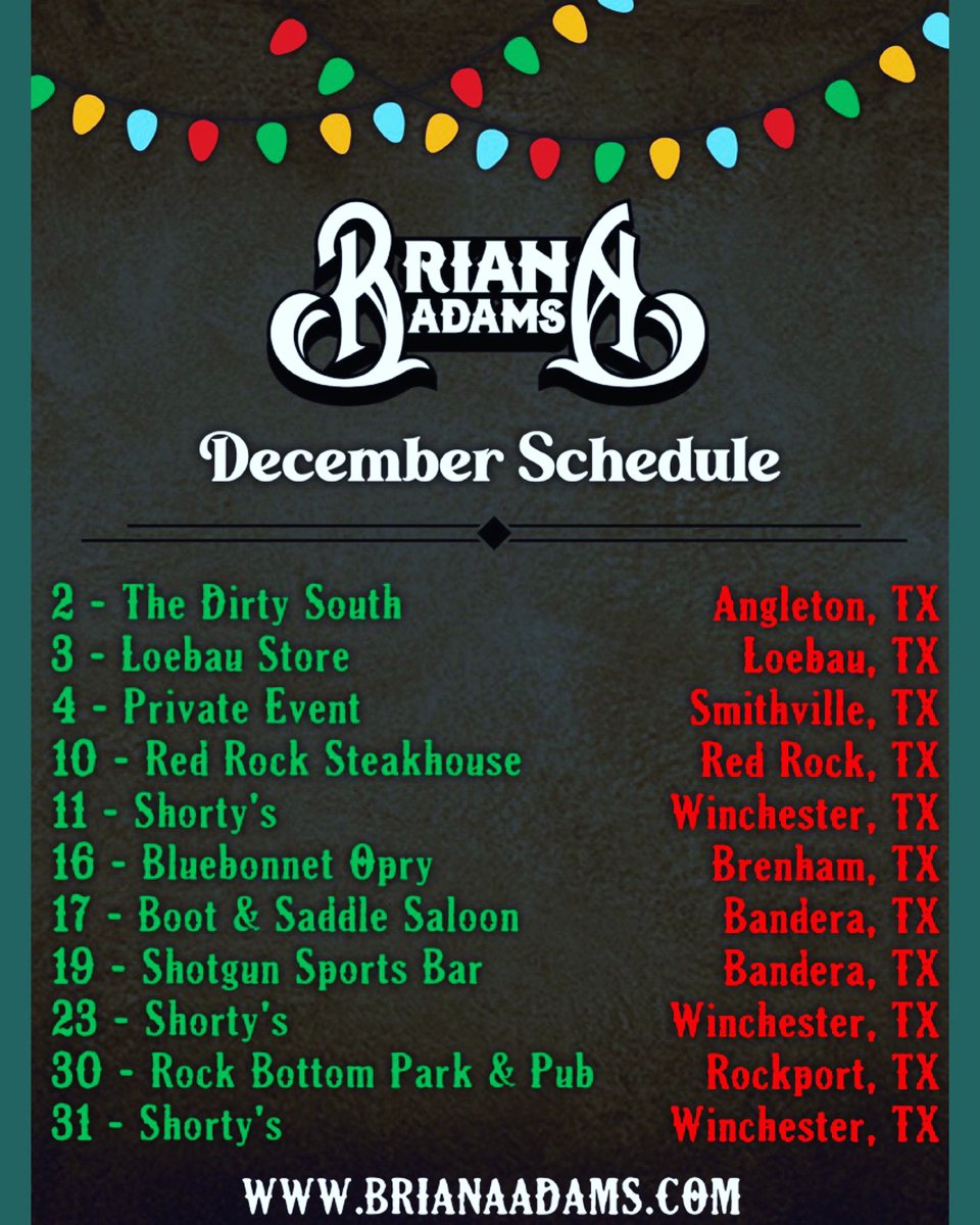🎄DECEMBER SCHEDULE🎄