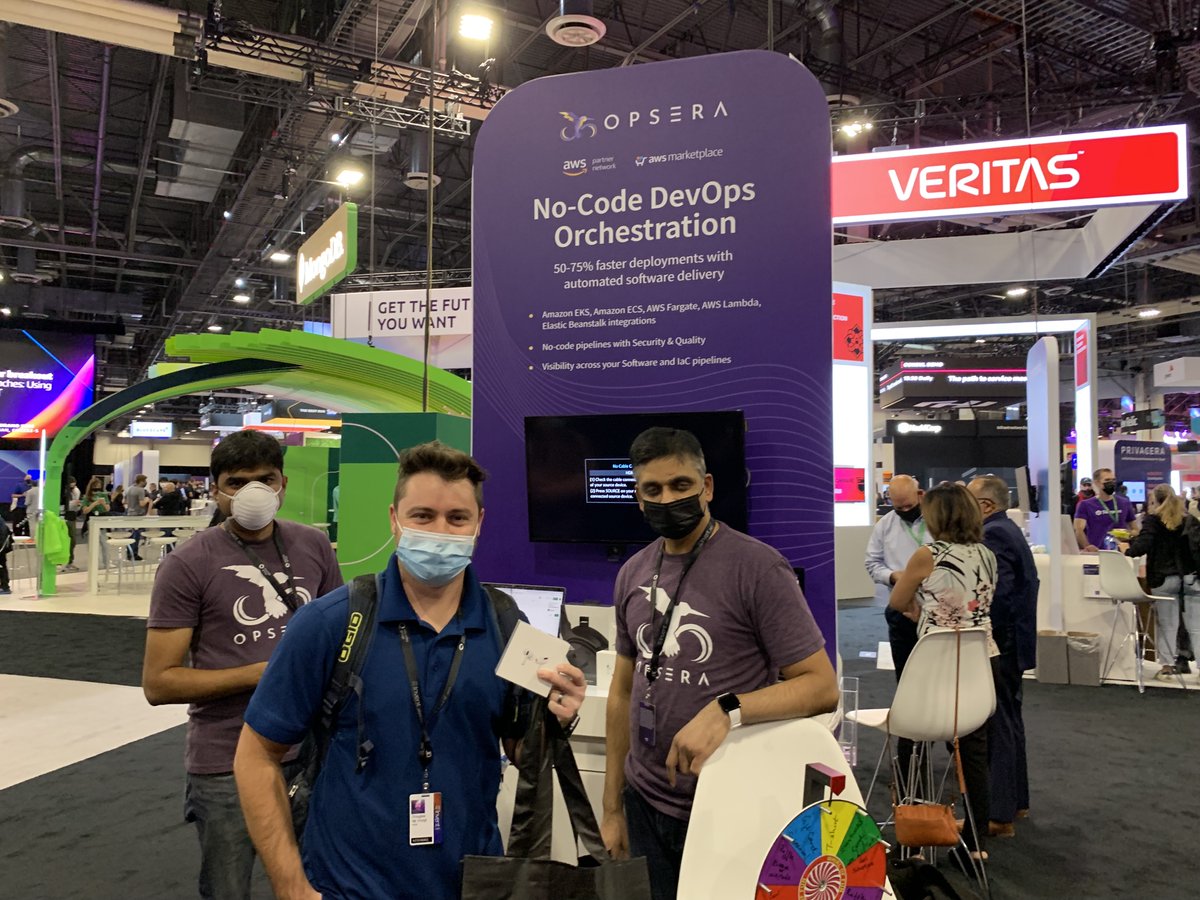 opseraio's tweet photo. Congratulations Sarika Dubey & Douglas de Voogt on winning Day 2 raffle Apple Airpods & Bose Headphones!
Swag, raffle prizes today & tomm
Booth#712 right next to AWS marketplace solutions.
Great convos on #nocodeDevOps
#reinvent #reinvent2021 #awsreinvent #awsreinvent2021 https://t.co/lwNtYhtlA9
