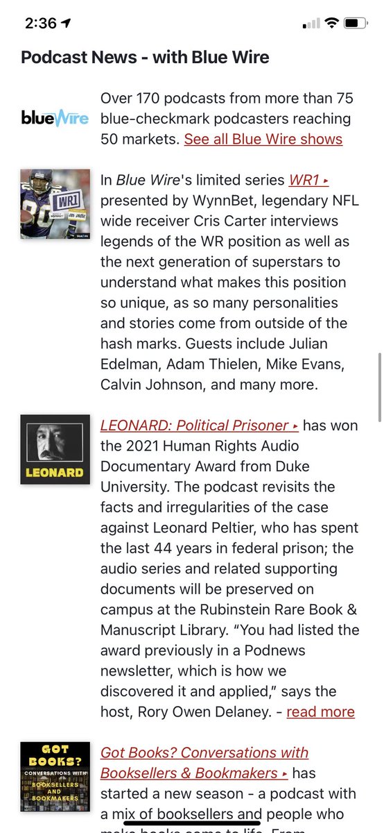 mbdfilms's tweet photo. @Podnews got @Leonard_Pod in right after the new football 🏈 podcast from one of my favorite receivers of all time @criscarter80 ❤️ 

https://t.co/gQNW6LE7jR https://t.co/mSCFPjNyEH