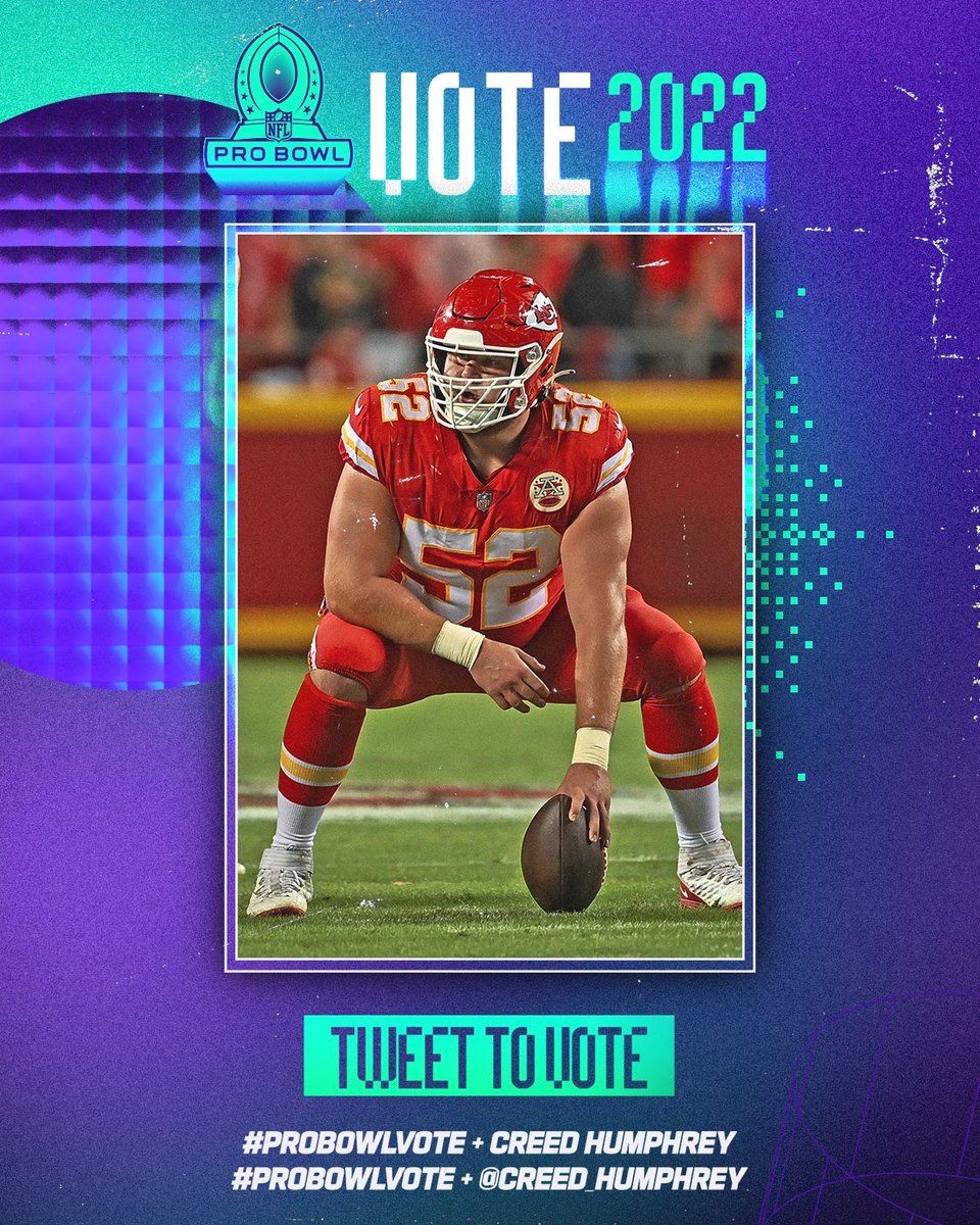 #ChiefsKingdom tweet out #ProBowlVote + #CreedHumphrey to help me get to the pro bowl!