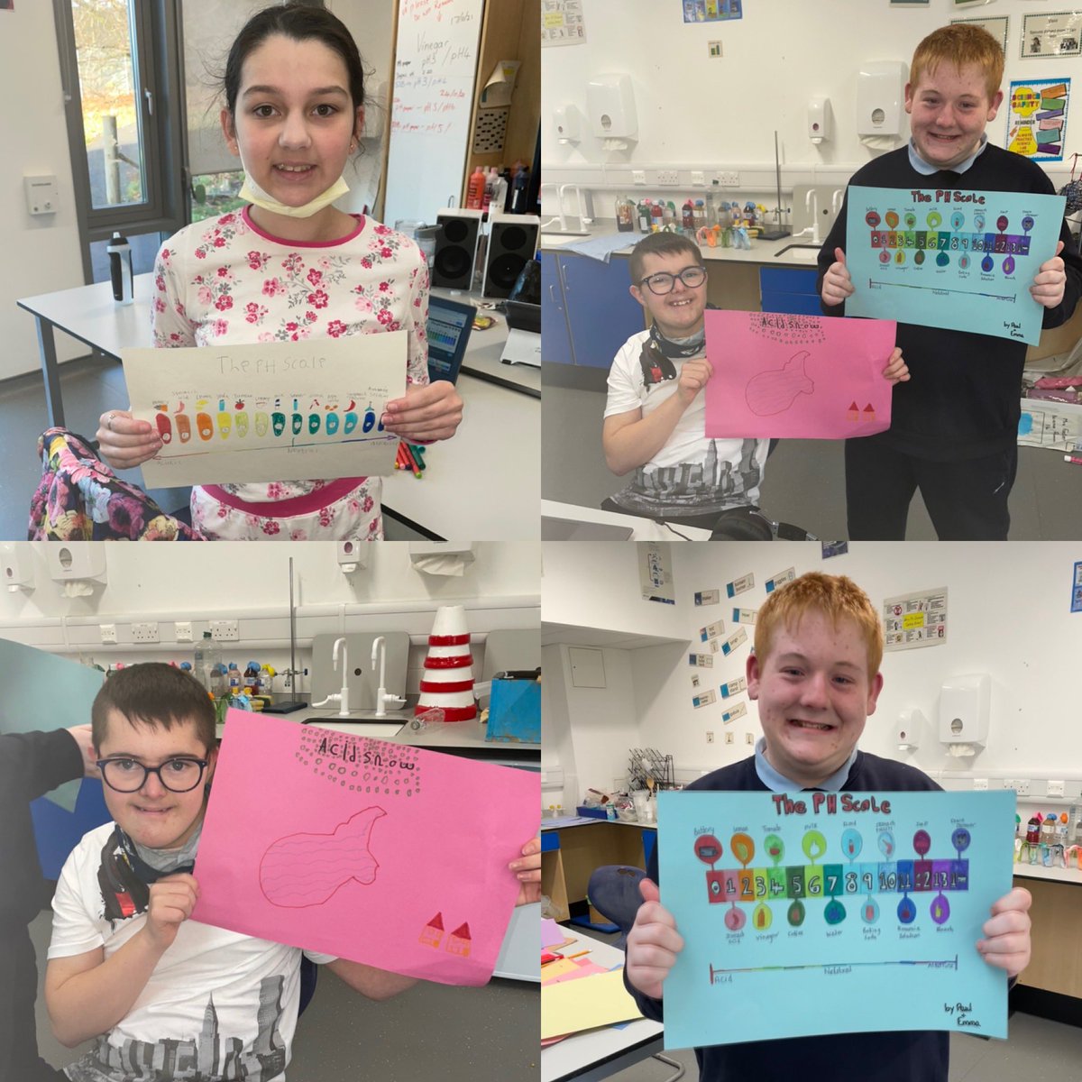 emmamcgheex's tweet photo. Today in science S3A designed a poster of their choice. It was to show what they have enjoyed learning about this term. @MrsKilpSci #digestivesystem #phscale #acidrain #acidsnow. They are all amazing posters. You are all very talented 👏🏻🥰 https://t.co/bj4CUQTinh