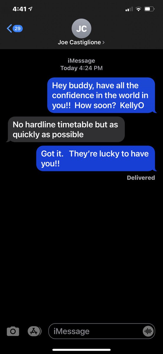 I’ve gotten to know Joe C a little at events we were at.  Texted him a few minutes ago and he responded within two minutes. Not breaking any news just to say that in the middle of everything he’s still a class act!