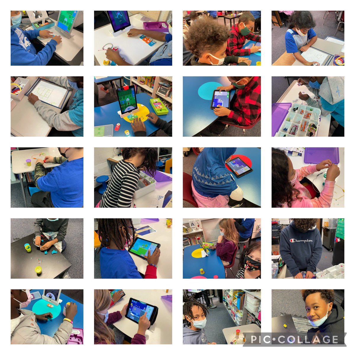 RhondaLetterio's tweet photo. @HawthorneWCS Coding Club Gray group began their work on beginning coding,3D pens, snap circuits,little bits, OSMOs and Sprite. @MissWinand and I really enjoy the positive let's learn attitudes! https://t.co/HOyEuMSZsj