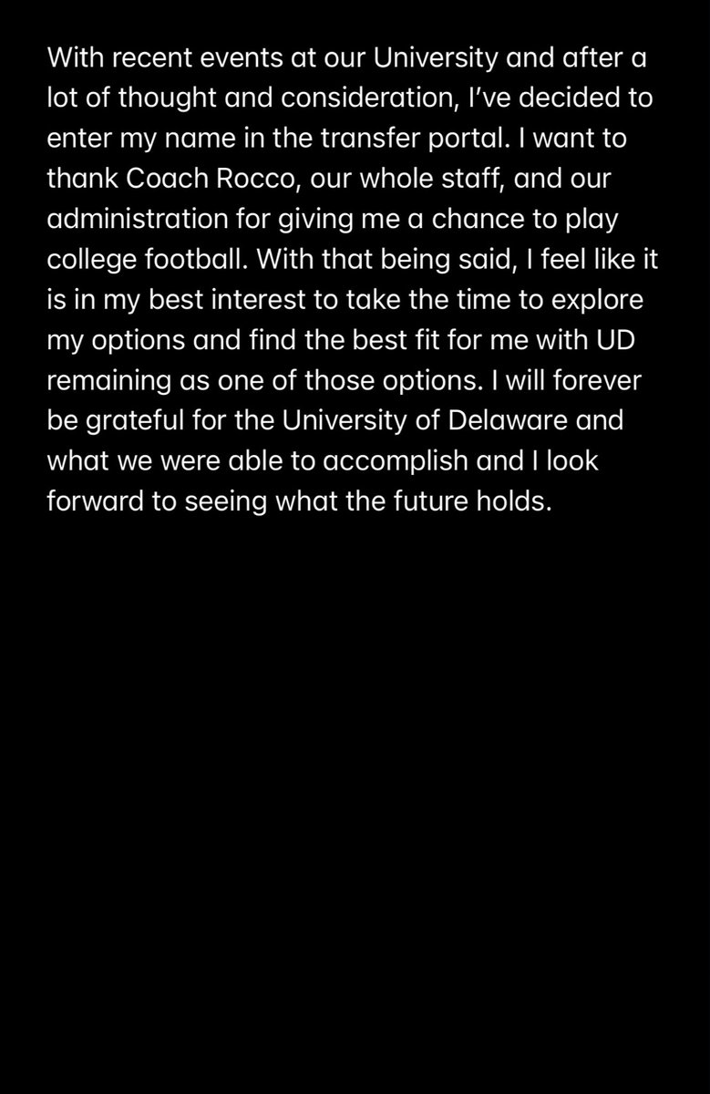 Thank you Delaware! 🙏🏾 Grad Transfer 1-year of eligibility
