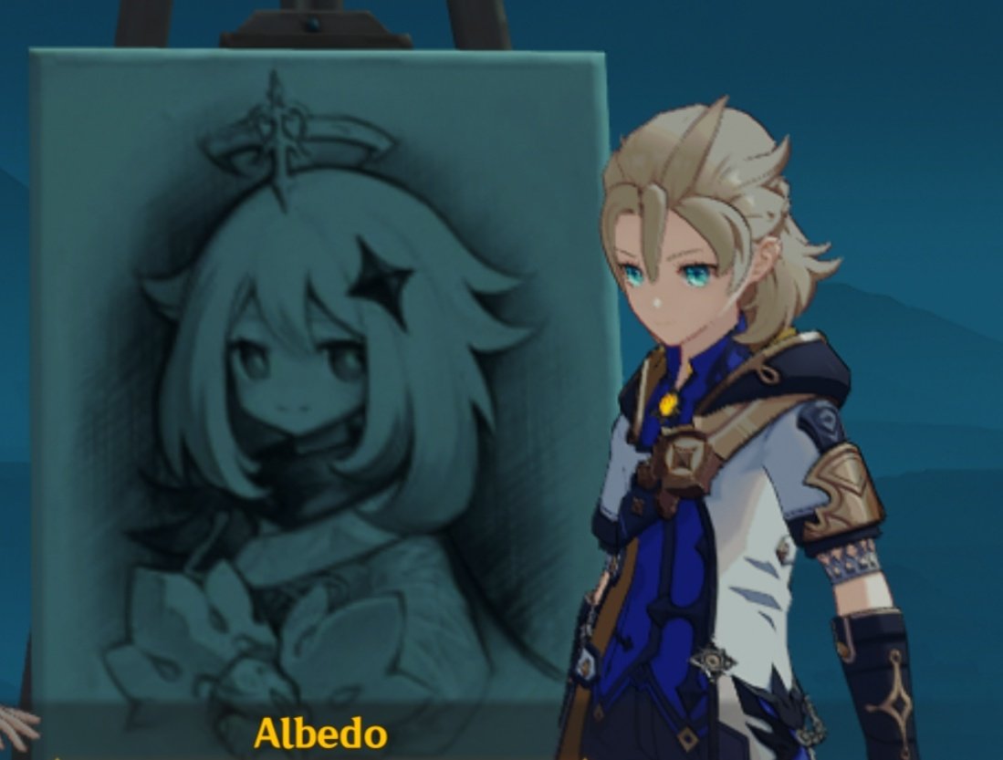 RolandG06660's tweet photo. Pensaste que era Leonardo Da Vinc?, pues no era yo, #albedo wajaja, con la Geocaimon o La Paim Lisa, cómo querías llamarle. Había q dejar una #jojo reference, y a jugar #原神 #GenshinImpact #Paimom https://t.co/0ODp1FcsH5