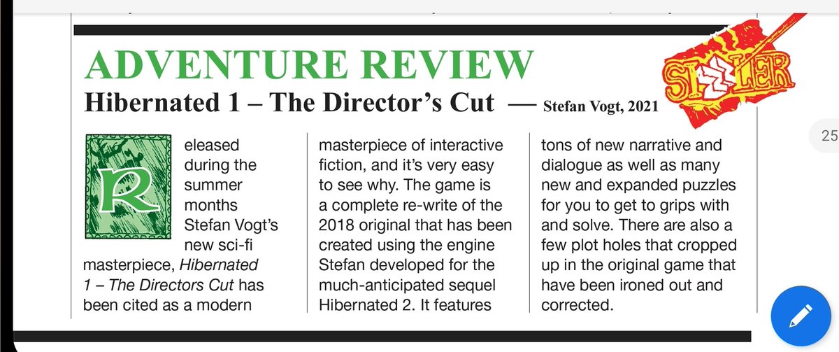 8bit_era's tweet photo. I seriously have tears in my eyes. Today, Hibernated 1 Director's Cut won the legendary Sizzler Award in the Zzap!64 magazine issue #5. The game now won ALL awards of the British 80s cult magazines: Sizzler (Zzap!64), AMTIX Accolade (AMTIX/CPC) and Crash Smash (Crash/Spectrum)! https://t.co/CaeDr5OhGW