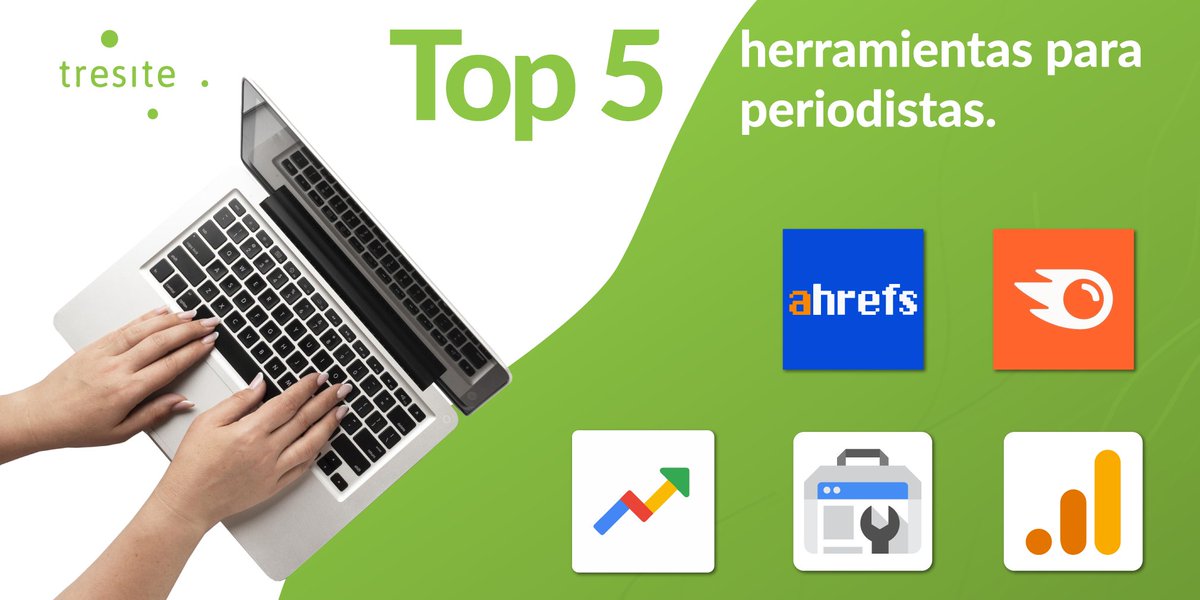 Tresite's tweet photo. Aunque las noticias nos rodeen todos los días, a veces podemos perdernos de tendencias o eventos relevantes.

Te recomendamos estas 5 herramientas para periodistas que te mantendrán al día. 

- Google Trends 
- Ahrefs 
- SemRush 
- Google Search Console 
- Google Analytics https://t.co/mvdLNeipTr
