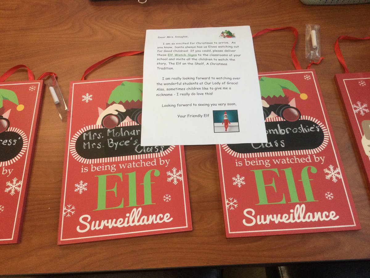 We had a visitor at OLG yesterday!  Christmas time is here!  Students arrived at school today with great anticipation….hoping to catch a glimpse of our friendly Elf on the Shelf!