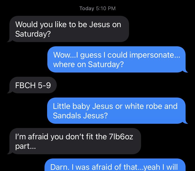 I’ve got a gig on Saturday. Not the one I wanted, but I shall do my best at the drive thru nativity…