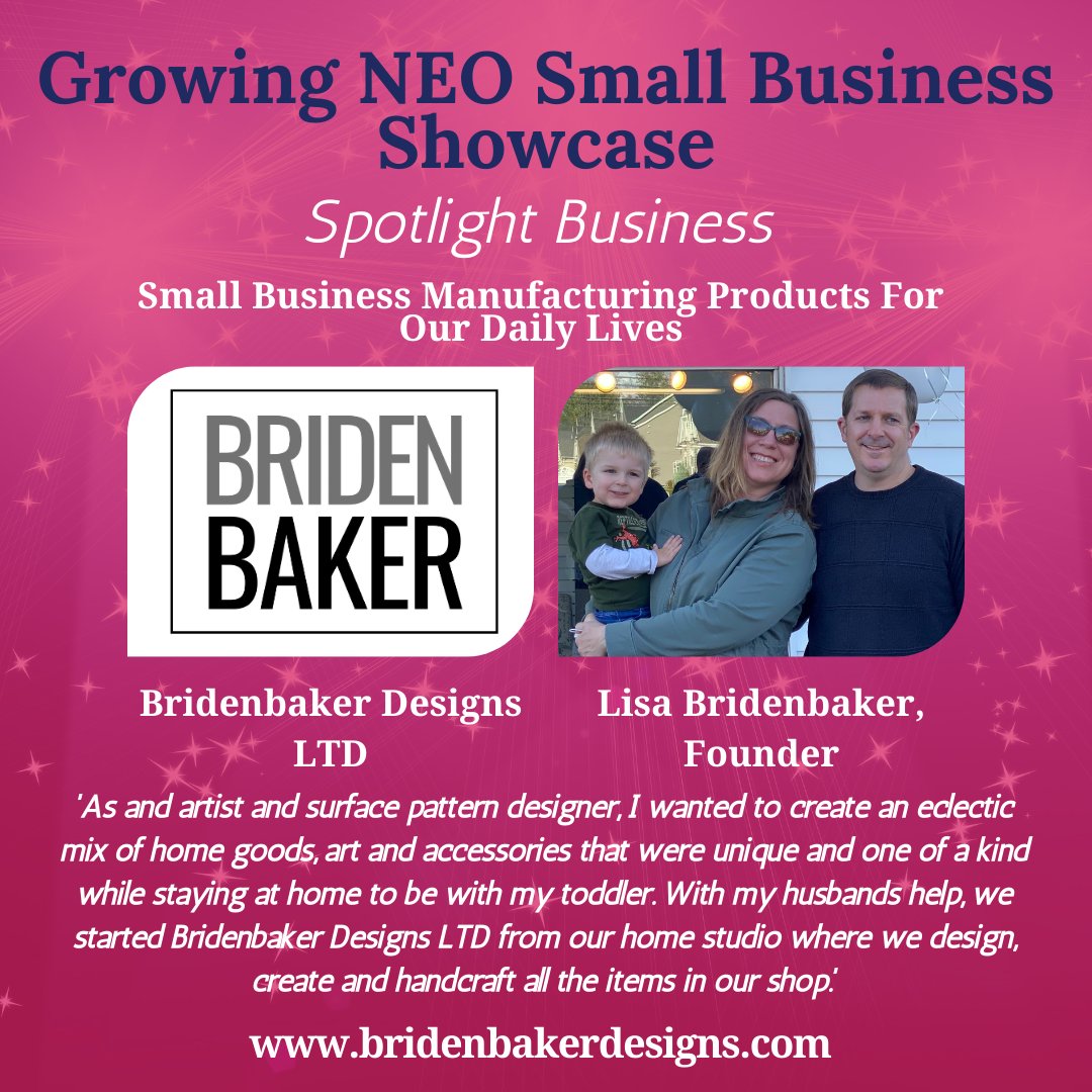 GrowingNeoSMBs's tweet photo. Our spotlight is shining bright on another small business. This time it's Bridenbaker Designs LTD and it's founder Lisa Bridenbaker. Time is running out to get your business a spotlight. Go to https://t.co/TaY6MDfdbh today and get your business in our Small Business Showcase https://t.co/ZCBV1mBgiP