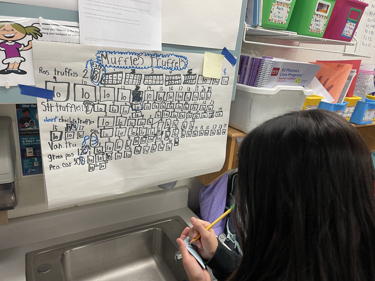 lvs2teachmc's tweet photo. Commenting on each group’s math thinking during our gallery walk.#Mufflestruffles https://t.co/N7F7ab7qxt