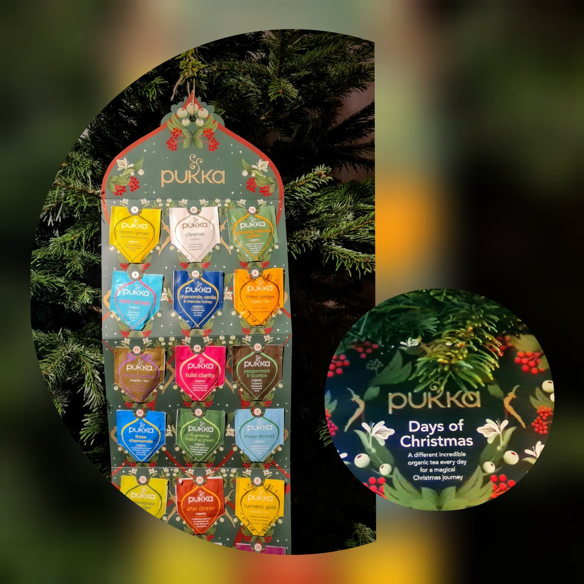Shazzabizarre's tweet photo. Best Advent Calendar Ever...
@Pukkaherbs #pukkatea #pukkaherbs #pukka #pinefresh #christmastree #glasgowglamour #christmas2021 #yuletidescent #bringtheoutsidein #recycledtree #glasgowhomedecor #glasgowloveschristmas
#glasgowlovesfood https://t.co/mtuPhTC2hP