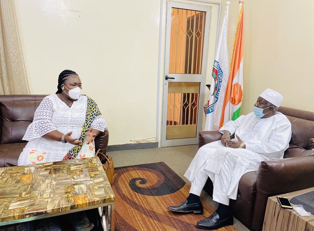 WANEP_Regional's tweet photo. WANEP paid a courtesy call on the Mediator of the Republic of Niger, Mr. Ali Sirfi, today. Mr. Sirfi reiterated his support for the project titled “Building an Inclusive Post COVID-19 Recovery, Crises Transitions &amp; Governance Reforms in the Sahel &amp; in 🇨🇮”, funded by @UNDPAfrica https://t.co/tBENvvLeEm