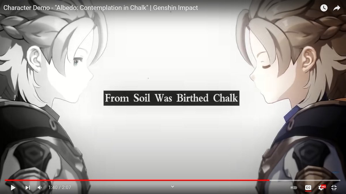 Halbyrd4's tweet photo. // Spoilers ish???

With the current story patch, I can't help but think this flash frame from Albedo's character trailer is him and his secret evil prototype twin. https://t.co/6DlGFgbOzp