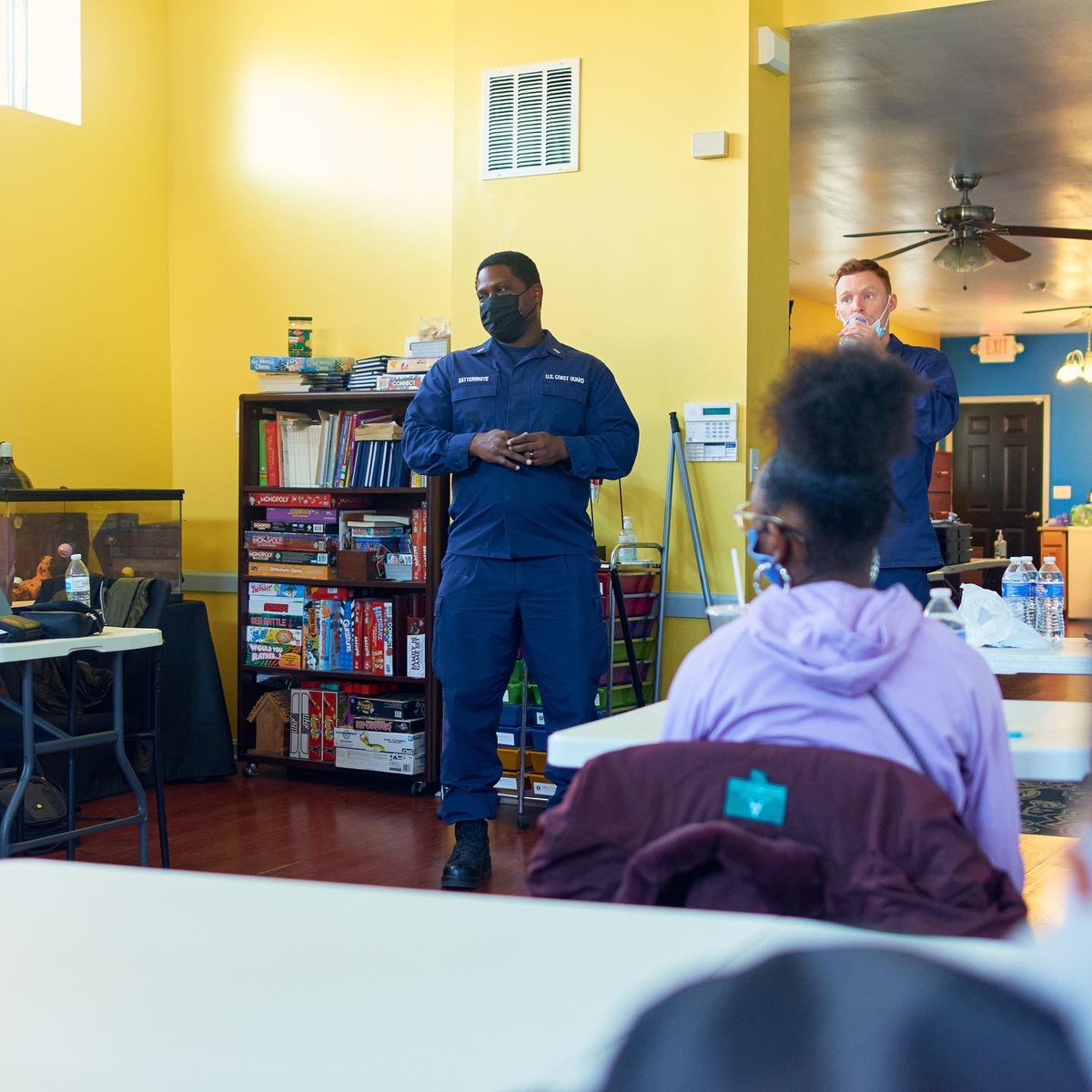 SafeAltInc's tweet photo. Thank you @USCG for visiting us today and informing our students in the many careers available in the US Coastal Guard! https://t.co/1Ca2eyoz8W
