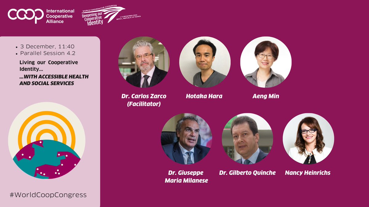 How does the cooperative identity influence the healthcare sector?
Do not miss session 4.2 at the #WorldCoopCongress