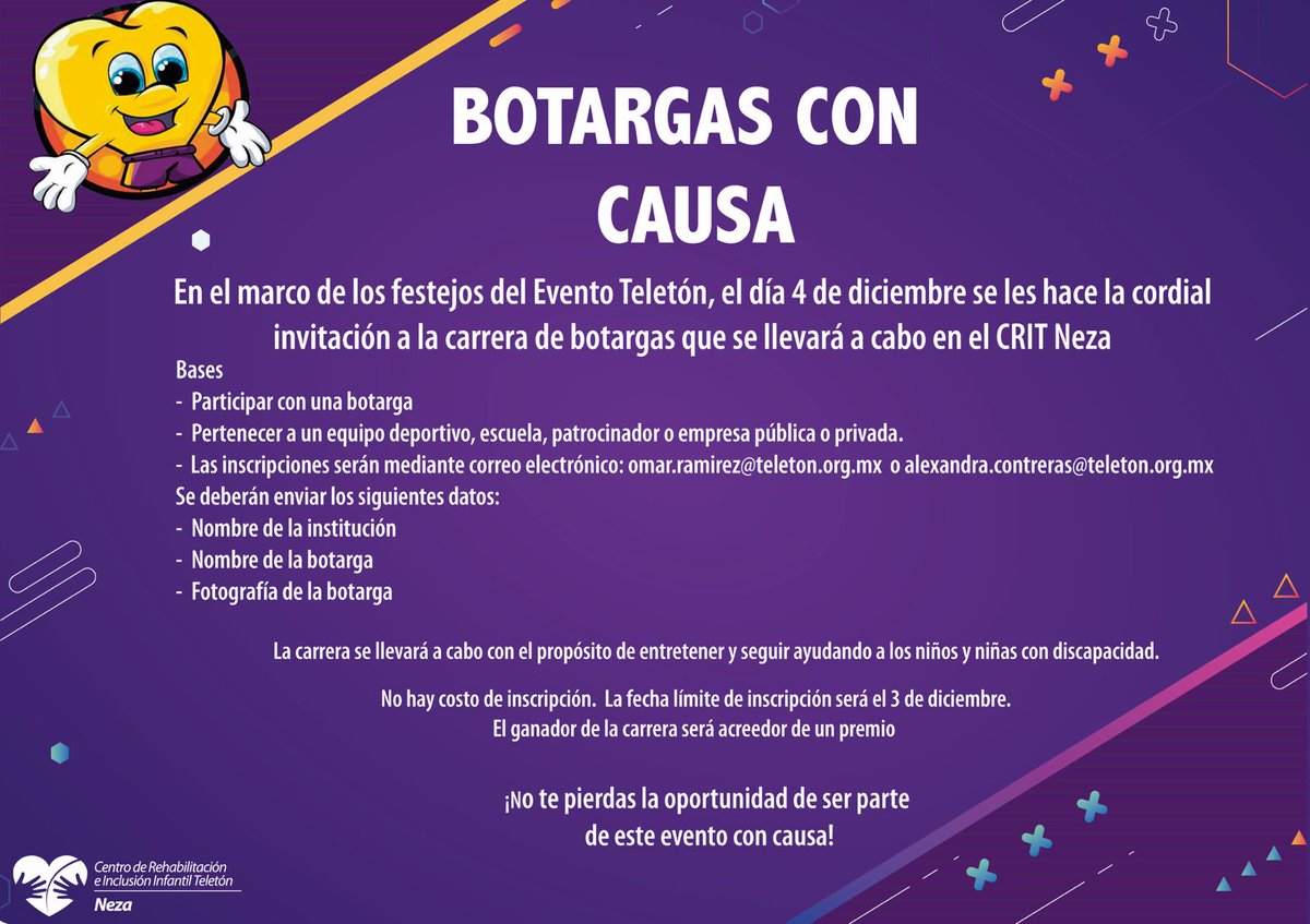 AMESP_oficial's tweet photo. En el marco de los festejos del evento @TeletonMexico nuestro asociado #SPPP participará en la carrera de botargas que se llevará a cabo en el #CRITNeza el próximo 4 de diciembre.
¡Las #143EmpresasAMESP te apoyamos Pepe!
#SPPP es Empresa Socialmente Responsable #ESR
#SoyAMESP https://t.co/XQuOL391Mb