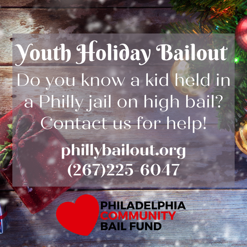 Phillybailout's tweet photo. This holiday season we are raising money to reunite kids held in adult jails with their families. Know a family that could use our help? Send us a referral at https://t.co/LJIu7hwiW0 or call (267)225-6047.
#presentsnotprisons #endcashbail https://t.co/1JK7cMmXcw