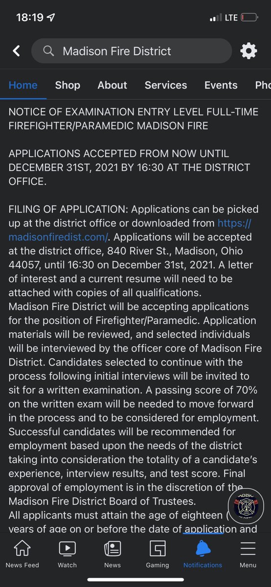 MadisonFireDist's tweet image. NOTICE OF EXAMINATION ENTRY LEVEL FULL-TIME FIREFIGHTER/PARAMEDIC MADISON FIRE 

APPLICATIONS ACCEPTED FROM NOW UNTIL DECEMBER 31ST, 2021 BY 16:30 AT THE DISTRICT OFFICE. 

See pictures for further detail.
